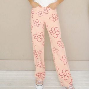 YOU MAKE ME DAISY PINK JEANS - Bailey Rose